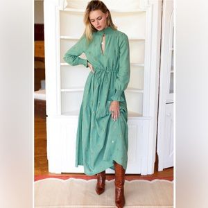 EMERSON FRY LUCYBELLA MAXI DRESS - GOLD LEAF KASMIR - Gently Worn